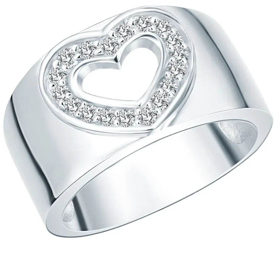 Rafaela Donata Ring Herz Sterling Silber Zirkonia in Silber Ringe 1 ct Damen
