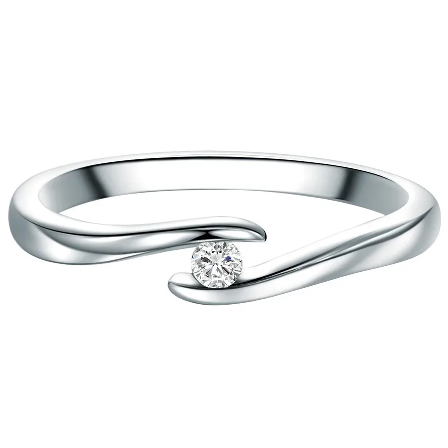 Trilani Diamant-Ring aus Sterling Silber in silber mit Diamant Ringe 1 ct Damen