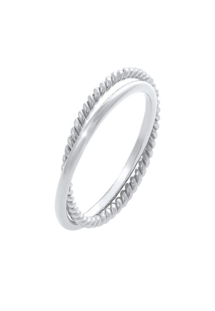Elli Wickelring Klassik Fein Gedreht 925 Silber Ringe 1 ct Damen