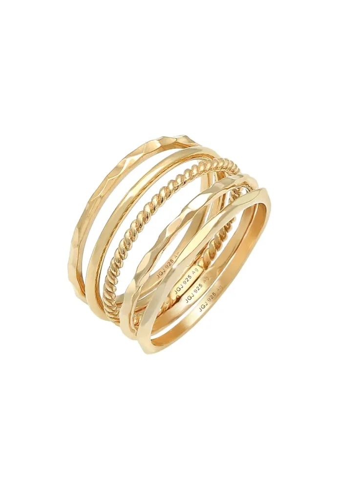 Elli - Ring 5Er Set Basic, 56mm, Gold