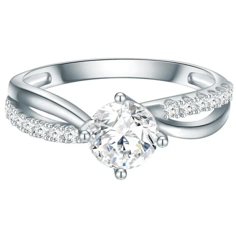 Trilani Ring aus Sterling Silber in silber mit Zirkonia Ringe 1 ct Damen