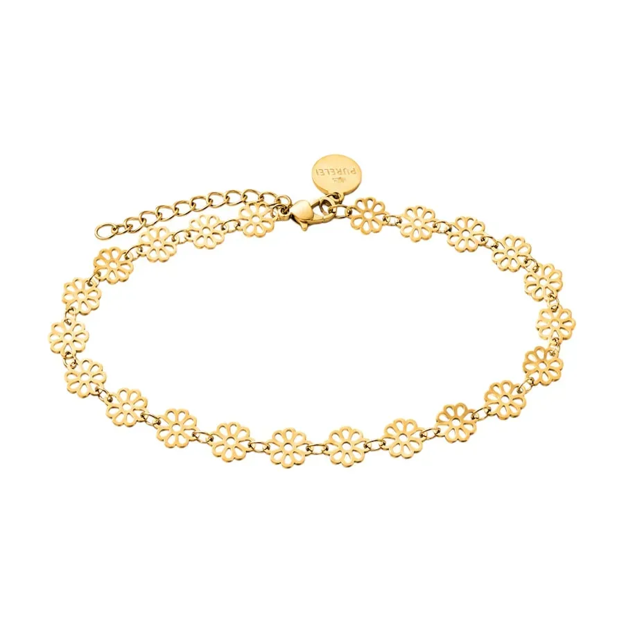 Purelei Blossom Fußkettchen 100% Edelstahl Fußschmuck 1 ct Hellbraun