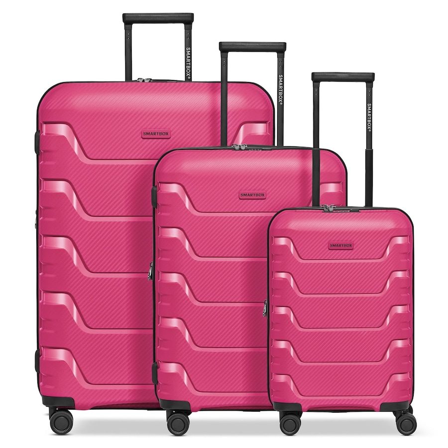 Smartbox Edition 01 4 Rollen Kofferset 3-teilig mit Dehnfalte Reisetaschen 1 ct Pink Herren