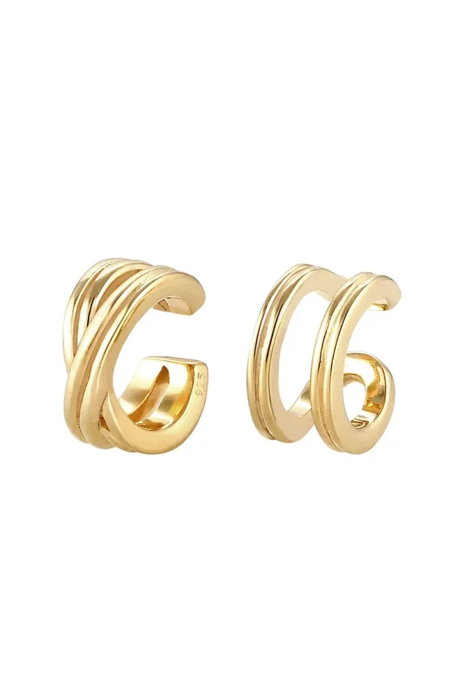 Elli Basic Set Earcuff Klemme Minimal Geo 925 Silber Ohrringe 1 ct Damen
