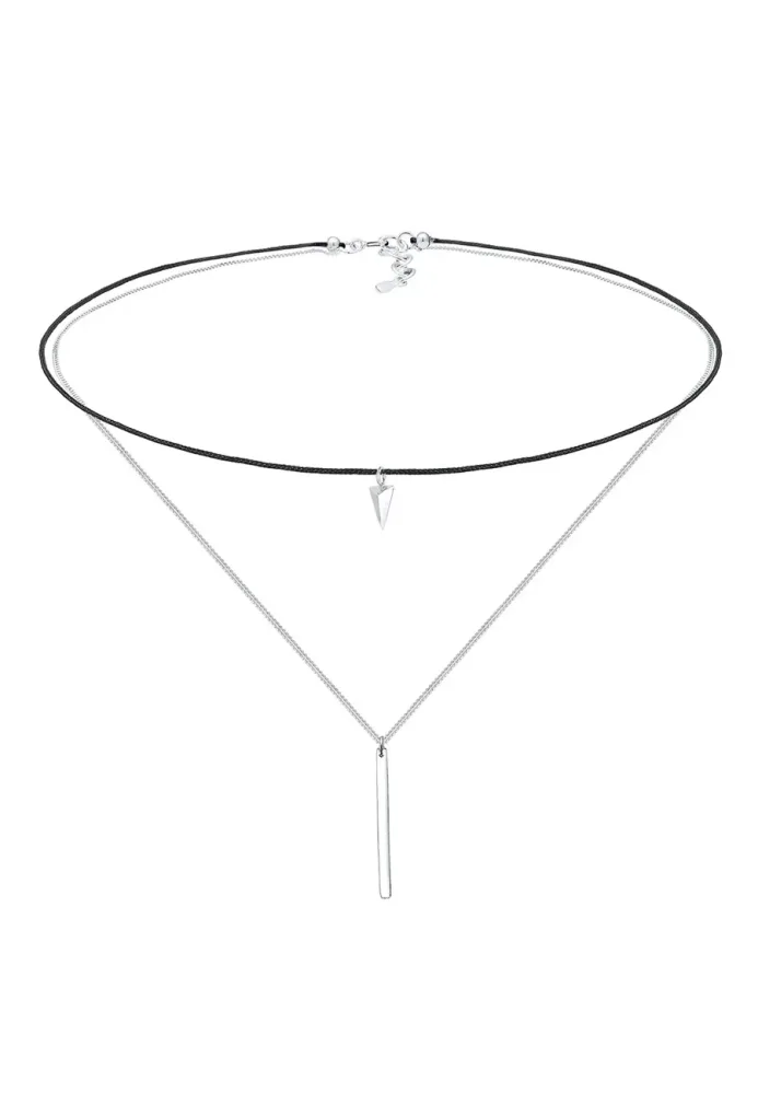 Elli Choker Geo Dreieck Layer Minimal 925 Silber Ketten 1 ct Damen