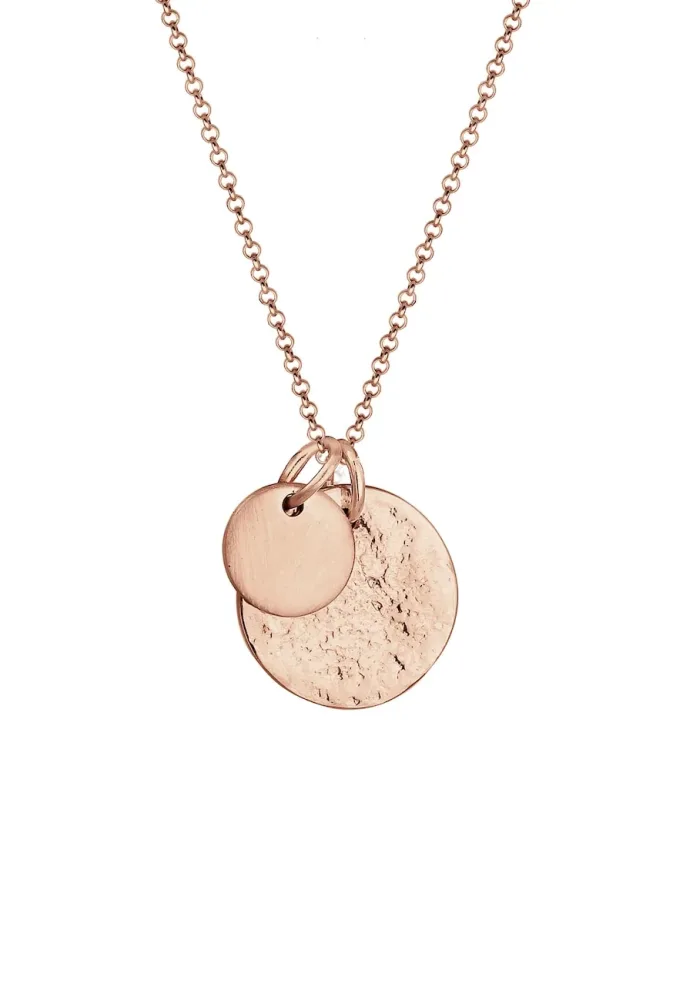 Elli Plättchen Münzen Geo-Organic Look 925 Silber Ketten 1 ct Damen