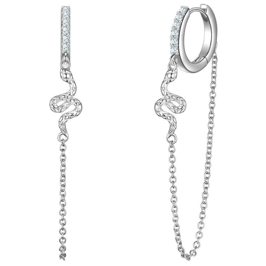 Glanzstücke München Creolen aus Sterling Silber in silber mit Zirkonia Ohrringe 1 ct Damen