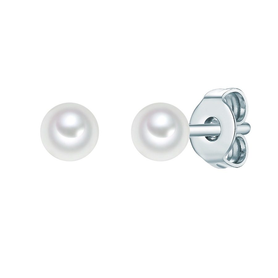 Trilani Ohrstecker Sterling Silber Muschelkernperle in Silber Ohrringe 1 ct Damen