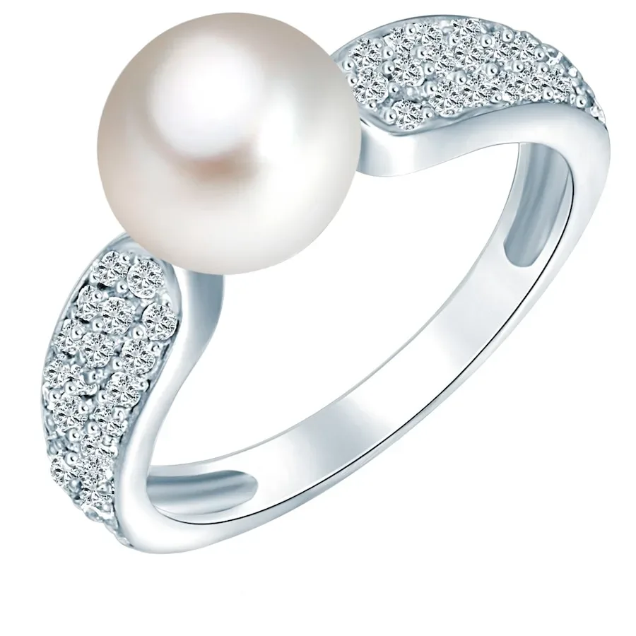 Valero Pearls - Perlen-Ring, 52, Silber