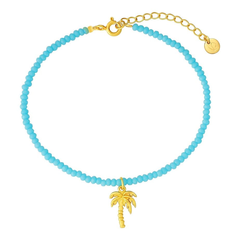 Glanzstücke München Armband Palme aus Sterling Silber in gelbgold mit Glas Armbänder & Armreife 1 ct Damen