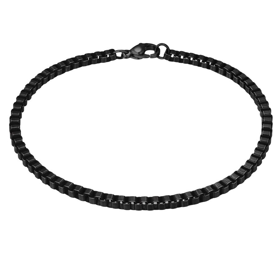 True Rebels Armband aus Edelstahl in Schwarz Armbänder & Armreife 1 ct Herren
