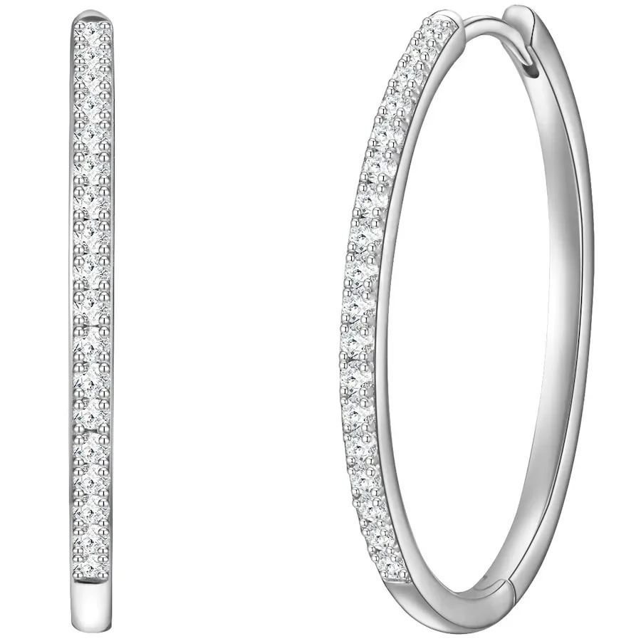 Glanzstücke München Creolen aus Sterling Silber in silber mit Zirkonia Ohrringe 1 ct Damen