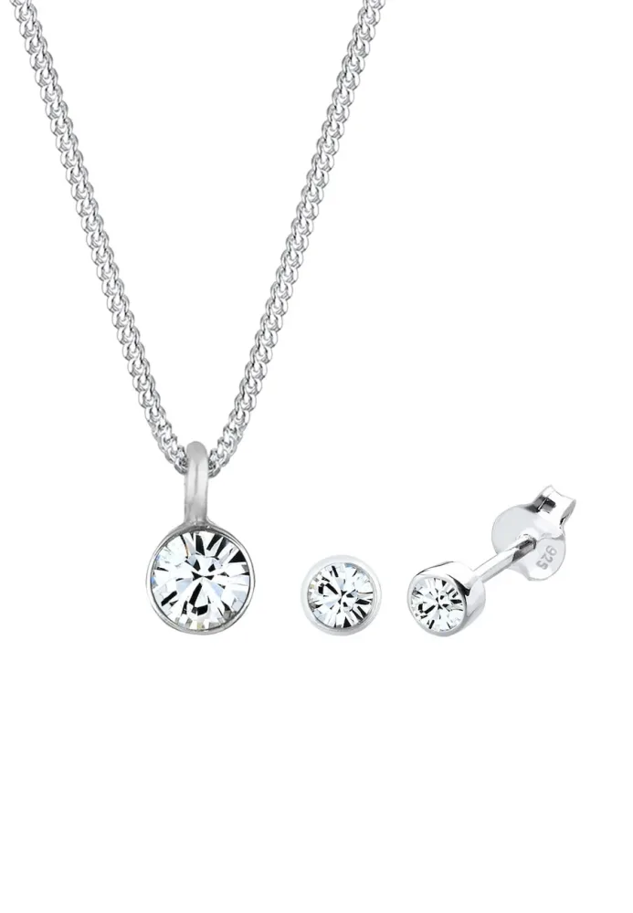 Elli - Schmuckset Basic Kristalle, Silber
