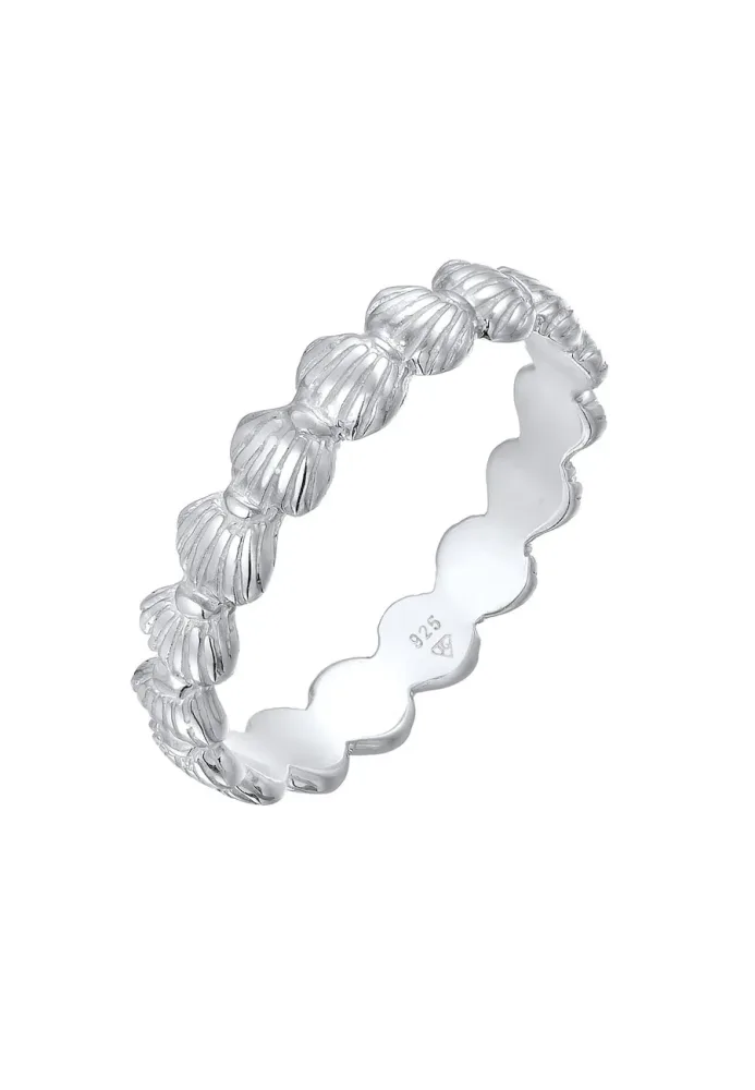 Elli - Ring Bandring Muscheln Maritim Beach Look, 54mm, Silber