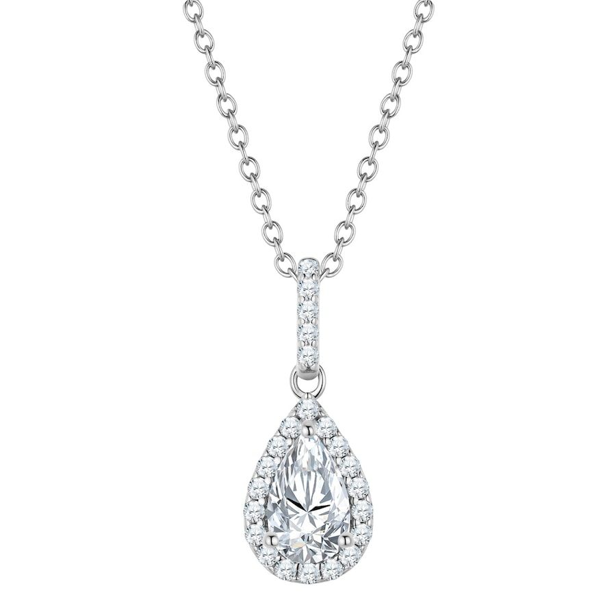 Glanzstücke München Kette mit Anhänger Sterling Silber Zirkonia weiß Ketten 1 ct Damen