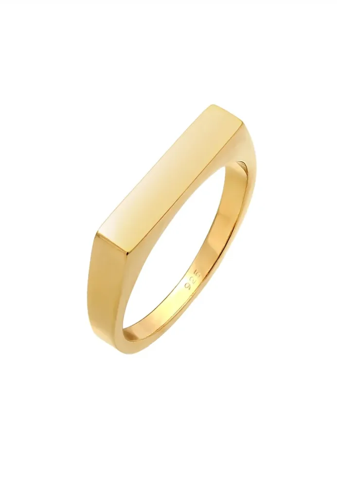 Elli Siegelring Pinky Ring Eckig Geo Design 925 Silber Ringe 1 ct Damen