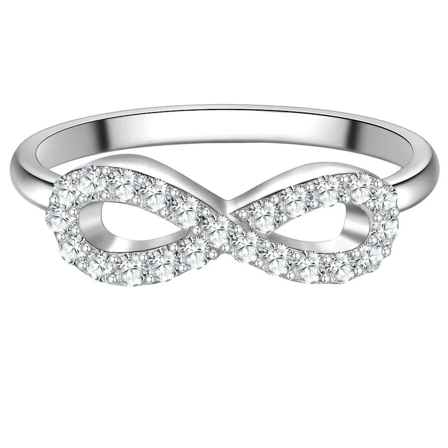 Trilani Ring Infinity aus Sterling Silber in silber mit Zirkonia Ringe 1 ct Damen