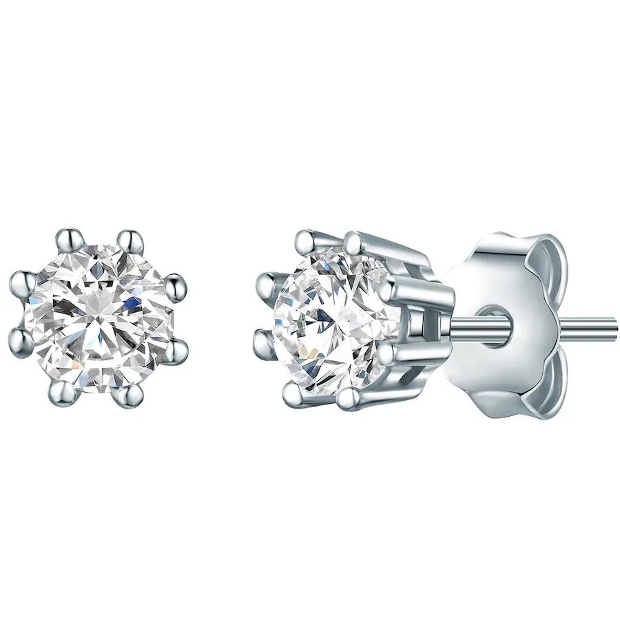 Lulu & Jane Ohrstecker Sterling Silber Zirkonia in Roségold Ohrringe 1 ct Damen