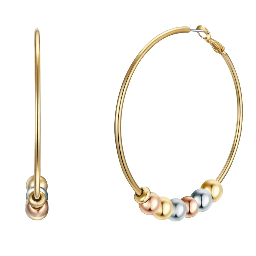 Lulu & Jane Creolen Metall-Legierung in Gelbgold Ohrringe 1 ct Damen