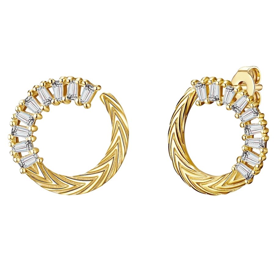 Lulu & Jane Ohrstecker aus Messing in Gelbgold mit Zirkonia Ohrringe 1 ct Damen