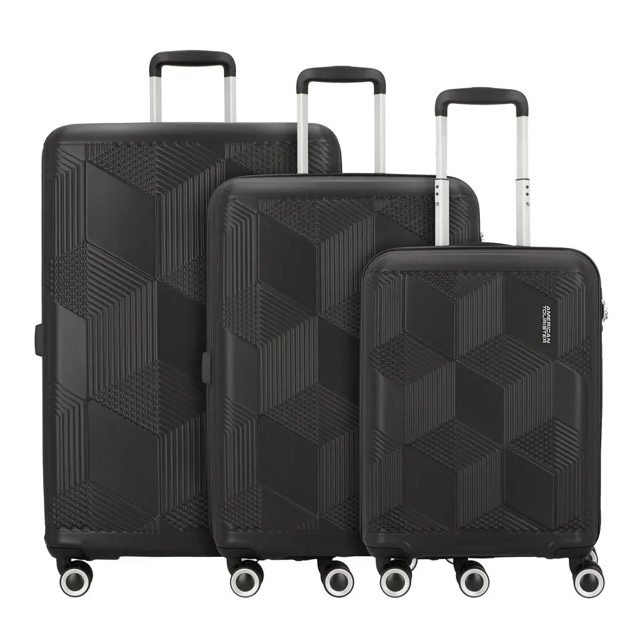 American Tourister Sunchaser 4 Rollen Kofferset 3-teilig Reisetaschen 1 ct Schwarz Herren
