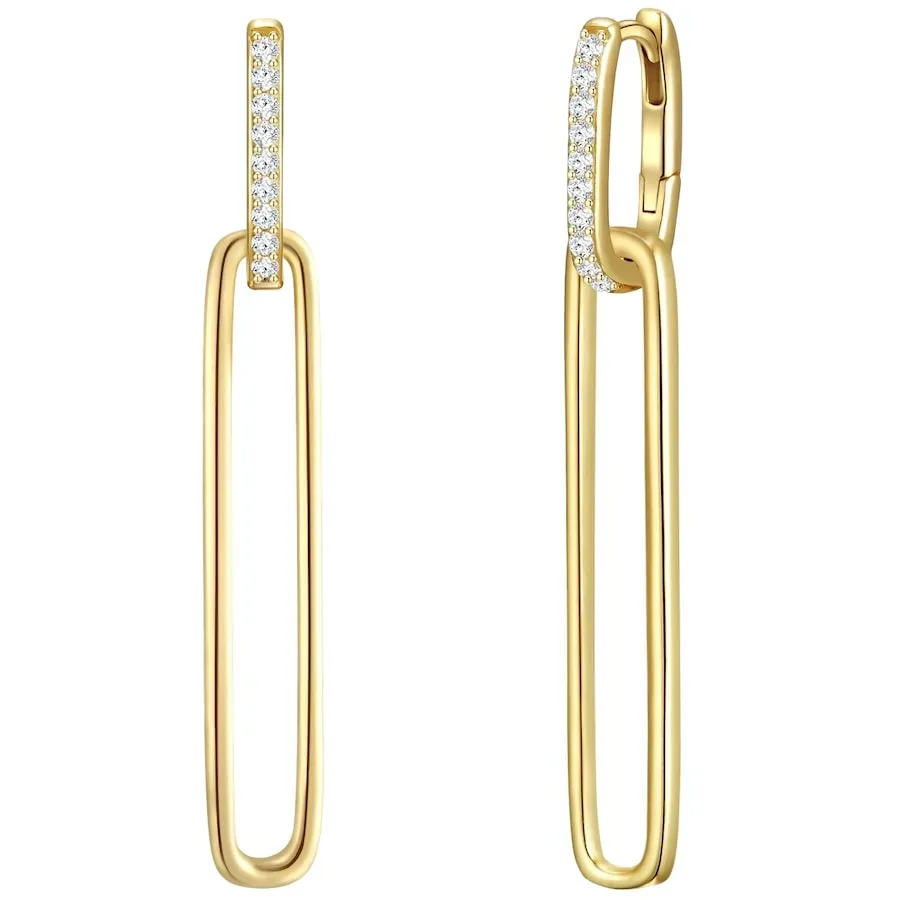 Glanzstücke München Creolen Sterling Silber Zirkonia in Gelbgold Ohrringe 1 ct Damen
