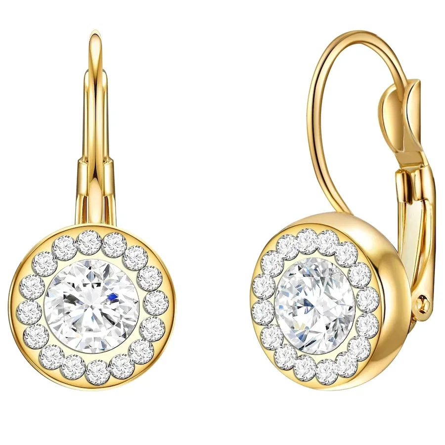 Lulu & Jane Ohrhänger Metall-Legierung Glaskristall in Gelbgold Ohrringe 1 ct Damen