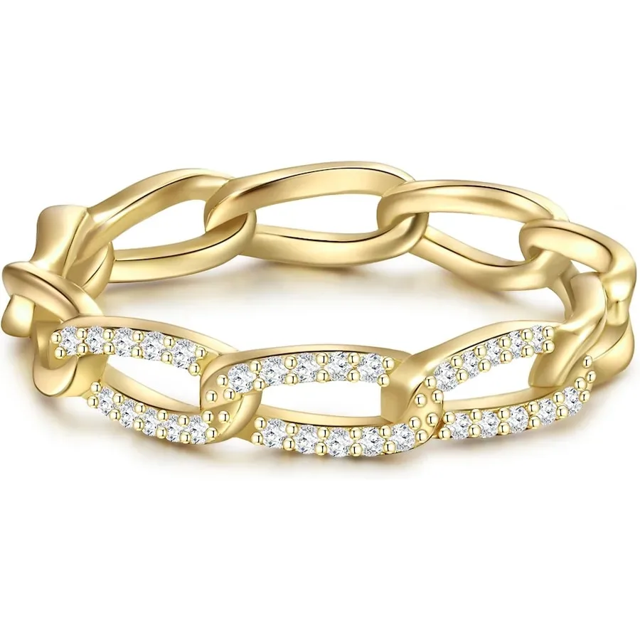 Glanzstücke München Ring Sterling Silber Zirkonia in Gelbgold Ringe 1 ct Damen