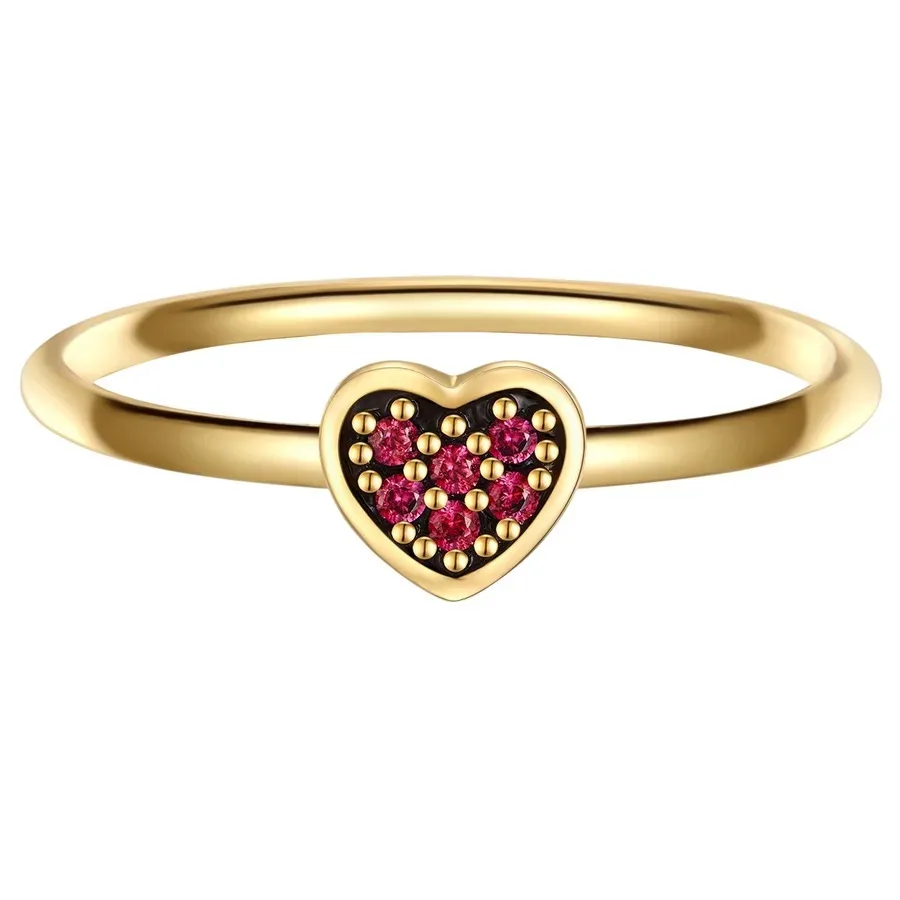 Glanzstücke München Ring Herz aus Sterling Silber in Gelbgold mit Zirkonia Ringe 1 ct Damen