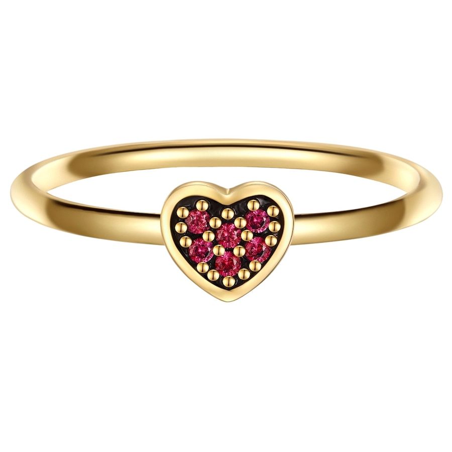 Glanzstücke München Ring Herz aus Sterling Silber in Gelbgold mit Zirkonia Ringe 1 ct Damen