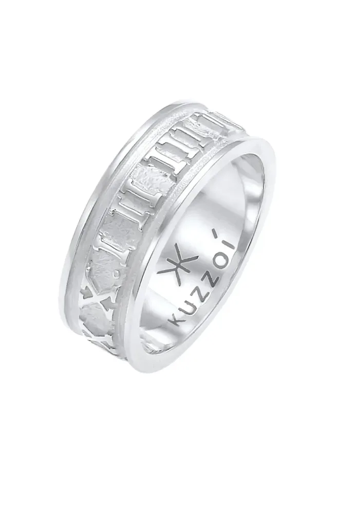 Kuzzoi - Ring  Bandring Römische Zahlen 925 Silber, 64mm