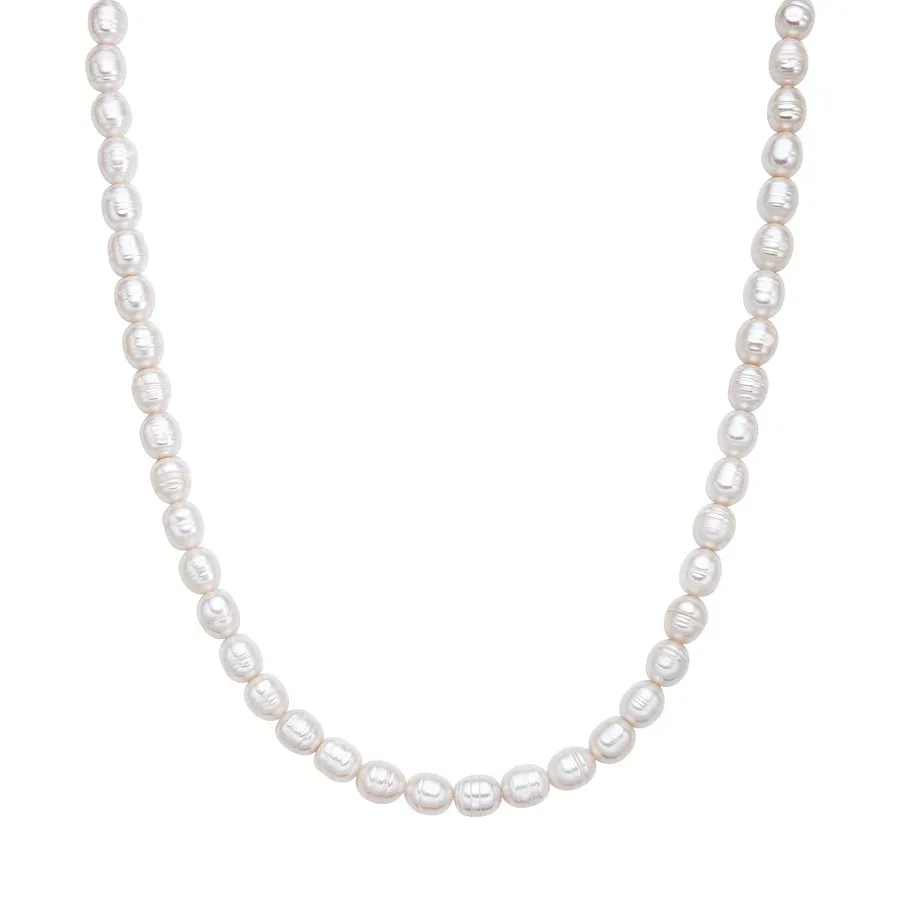 Valero Pearls Perlen-Kette aus Sterling Silber in gelbgold mit Süßwasser-Zuchtperle Ketten 1 ct Damen
