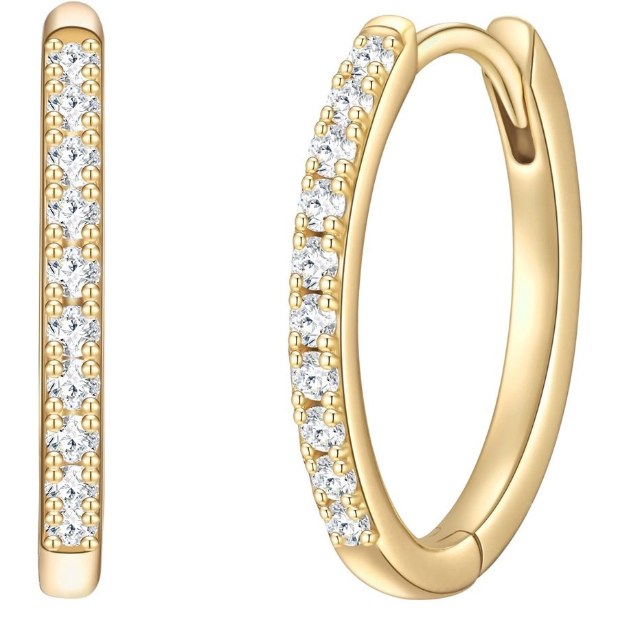 Glanzstücke München Creolen aus Sterling Silber in gelbgold mit Zirkonia Ohrringe 1 ct Damen