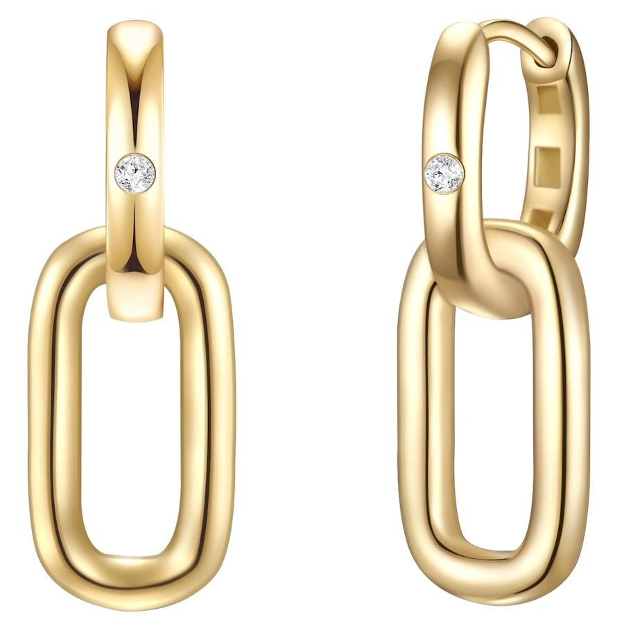 Lulu & Jane Diamant-Creolen Sterling Silber Diamant in Silber Ohrringe 1 ct Damen