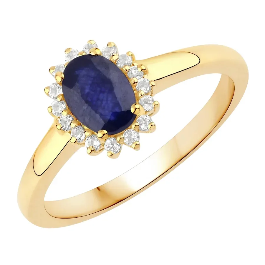 Rafaela Donata Ring Sterling Silber Saphir (glasgefüllt) in Gelbgold Ringe 1 ct Damen