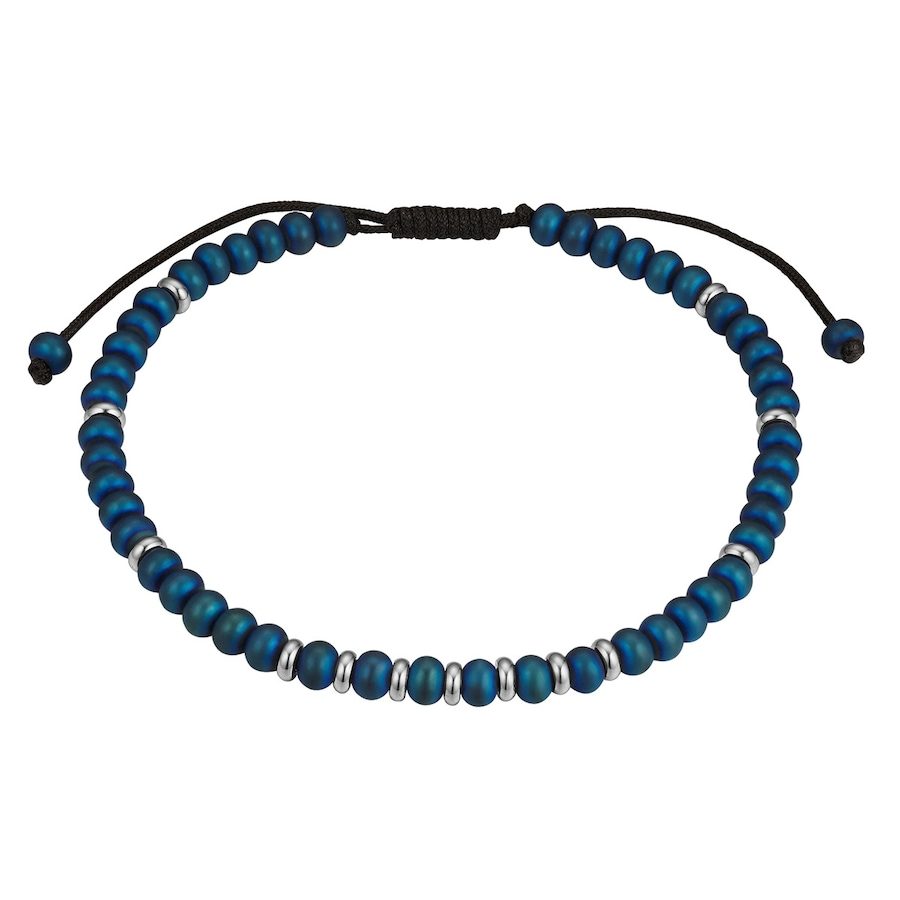 True Rebels Armband aus Edelstahl in Silber mit Hämatit Herrenschmuck 1 ct Herren