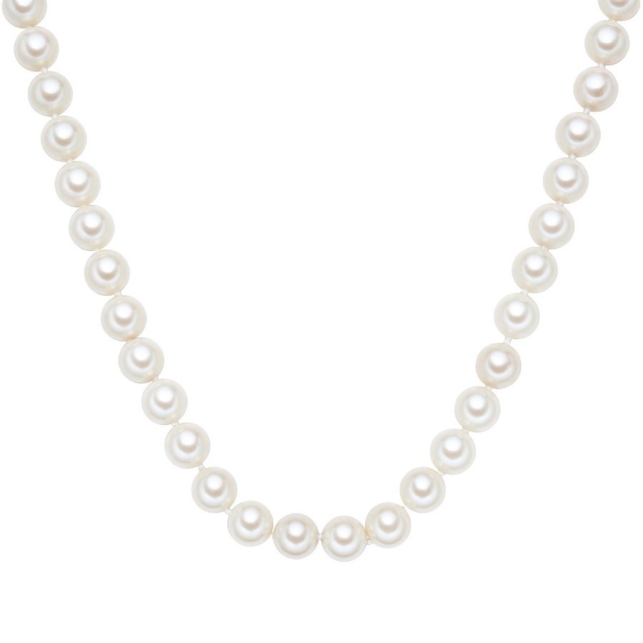 Lulu & Jane Perlen-Kette Muschelkernperle in Weiß Ketten 1 ct Damen