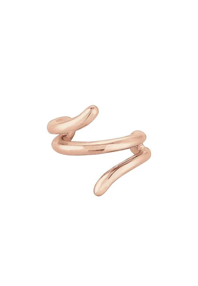 Elli - Ohrringe Single Earcuff Twisted, One Size, Goldrosa