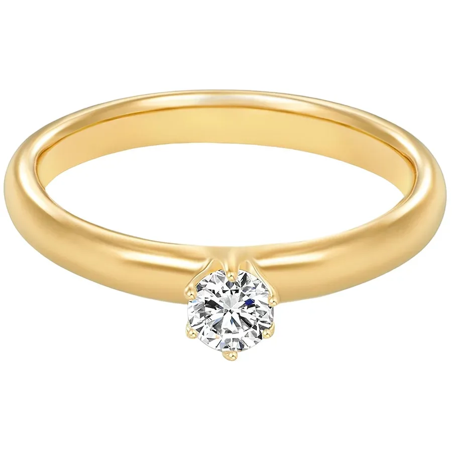 Trilani Ring Sterling Silber Zirkonia in Gelbgold Ringe 1 ct Damen