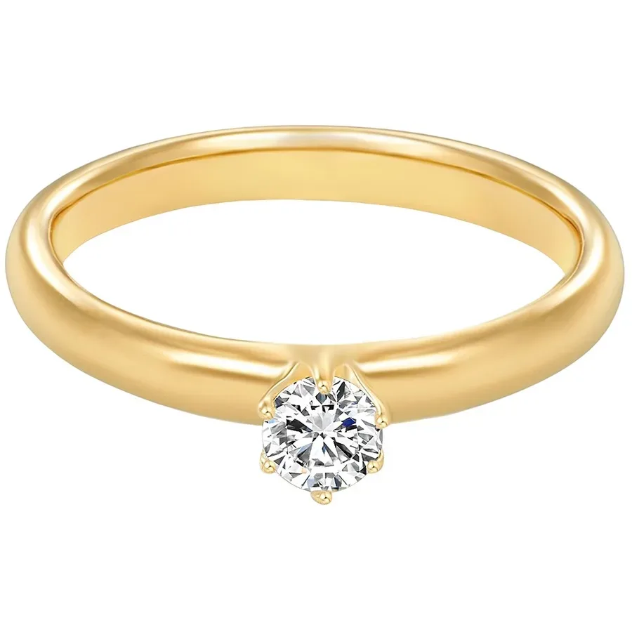 Trilani Ring Sterling Silber Zirkonia in Gelbgold Ringe 1 ct Damen