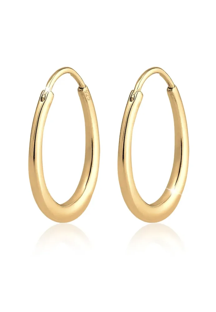 Elli Creole Hänger Geo Basic Trend Oval Cool 925 Silber Ohrringe 1 ct Damen