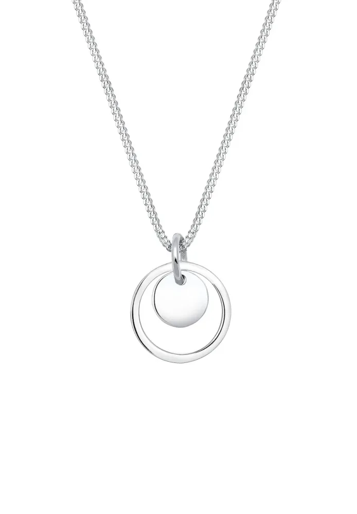 Elli Kreis Rund Geo Trend 925 Sterling Silber Ketten 1 ct Damen