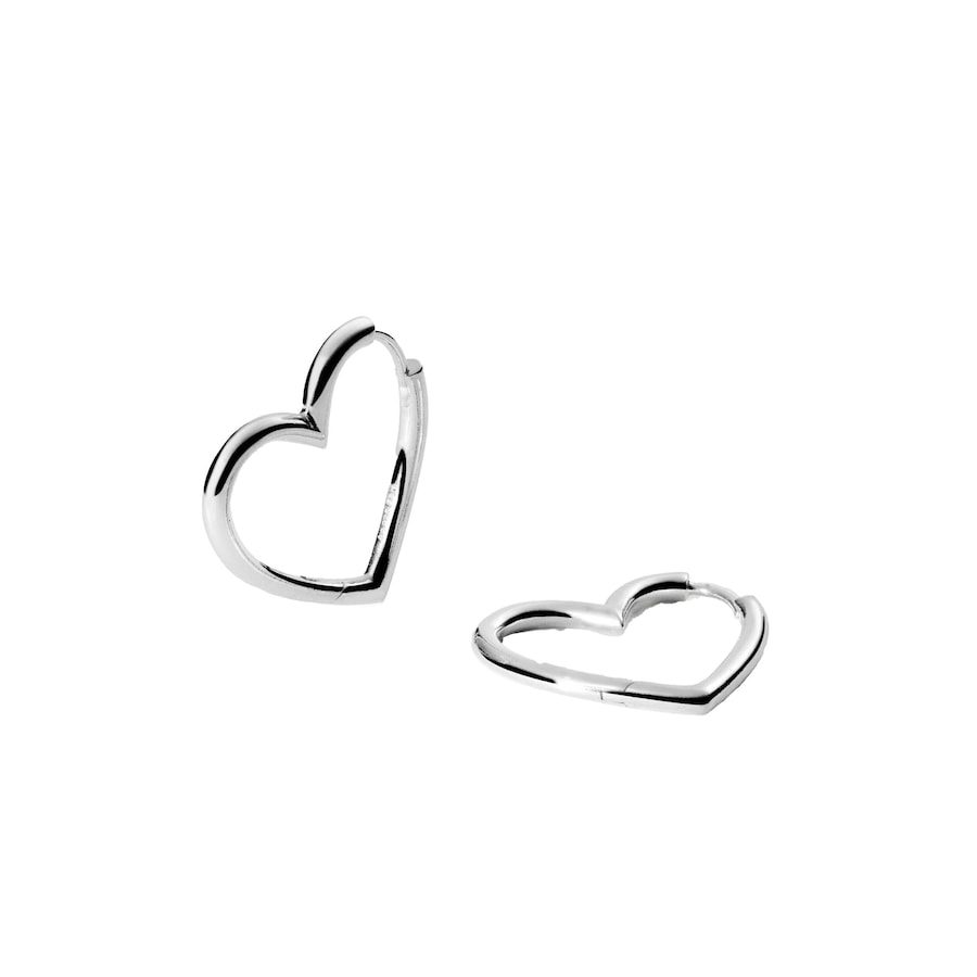 Purelei Hearts Creolen 100% Sterling Silber Ohrringe 1 ct Grau Damen