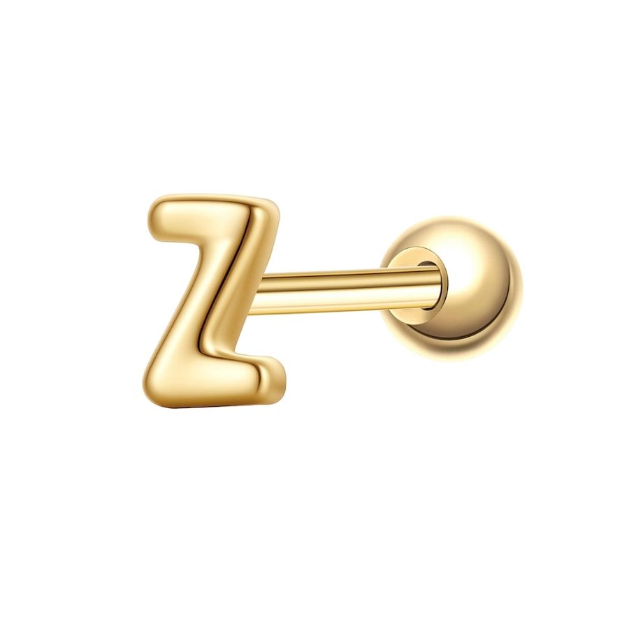 Glanzstücke München Piercing Buchstabe Z aus Sterling Silber in gelbgold Ohrringe 1 ct Damen