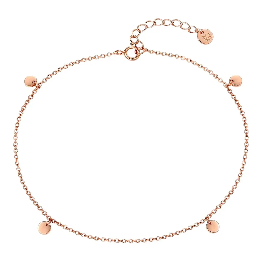 Glanzstücke München Fußkette Kreis Sterling Silber in Gelbgold Fußschmuck 1 ct Damen