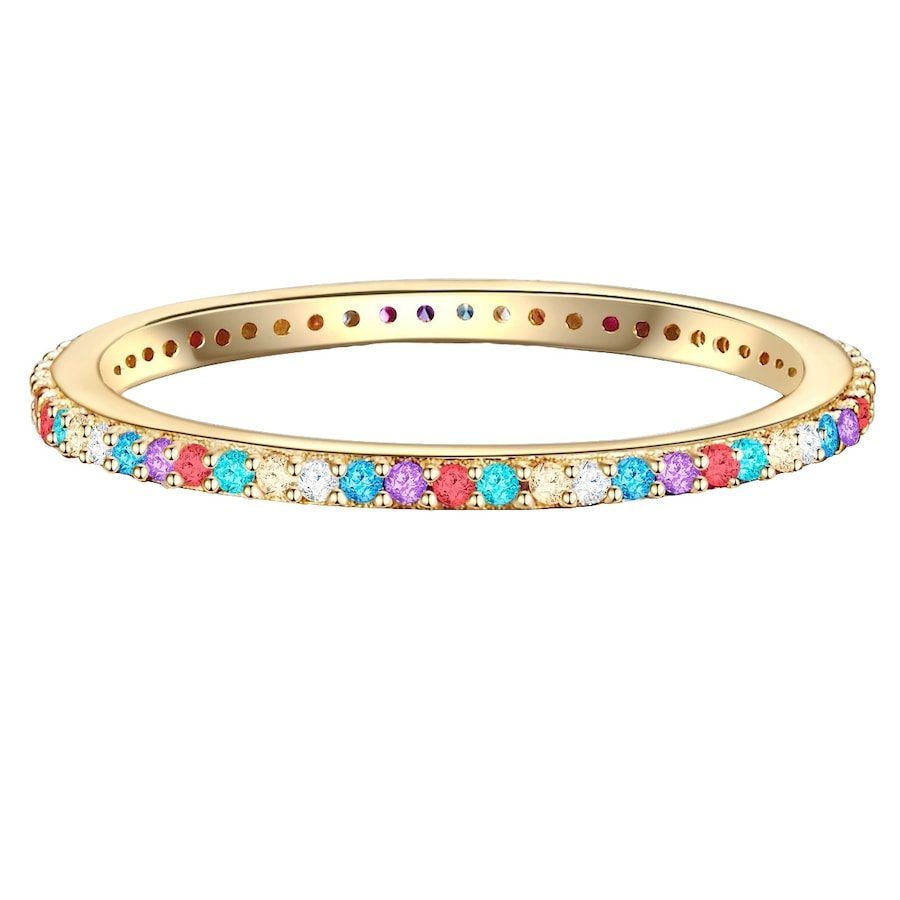 Lulu & Jane Ring aus Messing in Gelbgold mit Zirkonia Ringe 1 ct Damen
