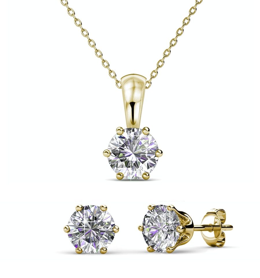 MYC-Paris Geburtsstein-Set Schmuck-Set 1 ct Weiss Damen