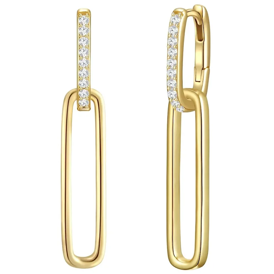 Glanzstücke München Creolen aus Sterling Silber in gelbgold mit Zirkonia Ohrringe 1 ct Damen