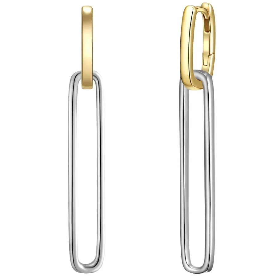 Glanzstücke München Creolen Sterling Silber in Silber/Gelbgold Ohrringe 1 ct Damen