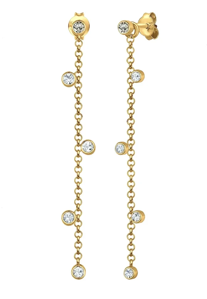 Elli Hänger Geo 925 Silber, mit Kristallen von Swarovski® Ohrringe 1 ct Damen